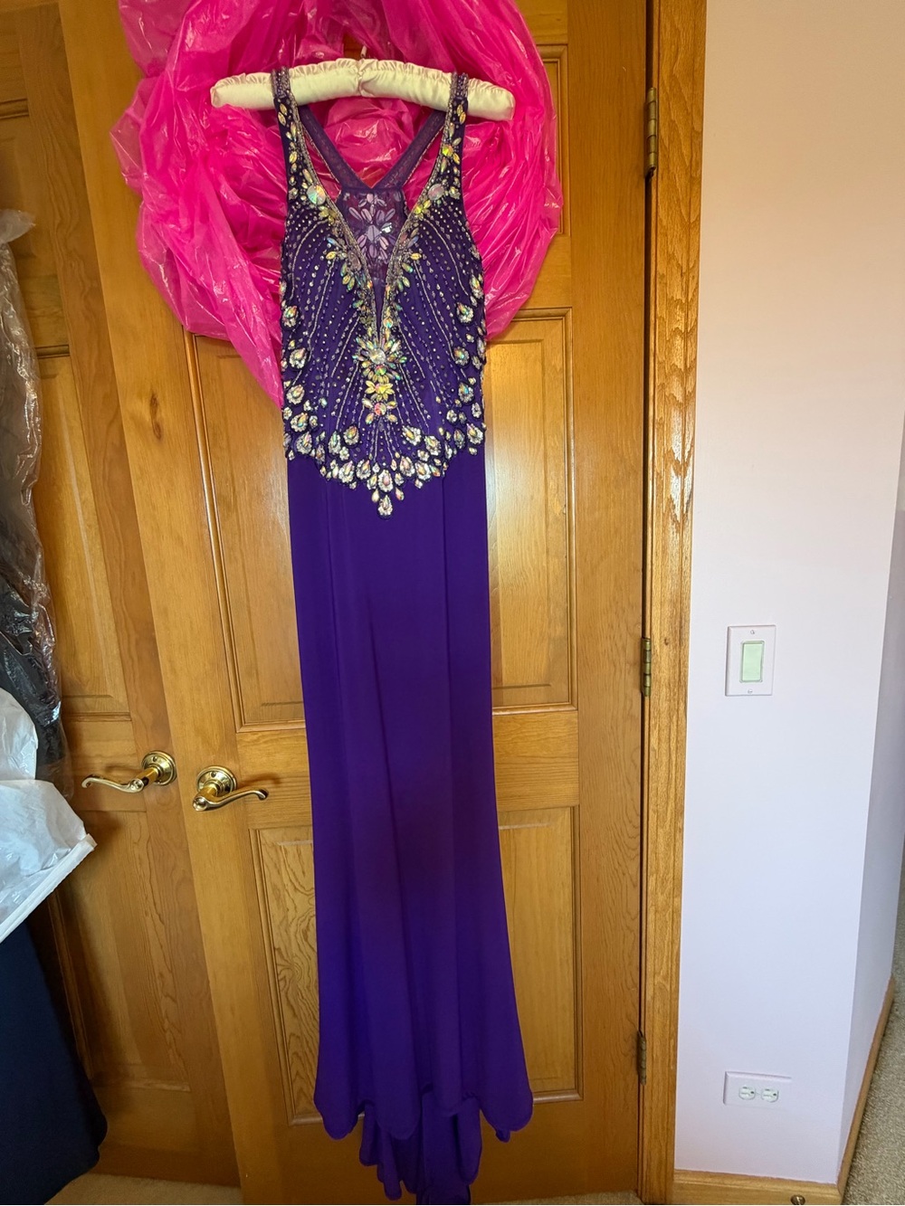 Beaded Purple Prom Dress with Embellished Bodice